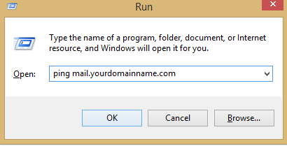 ping run window AOL ei hyväksy tämän viestin toimittamista