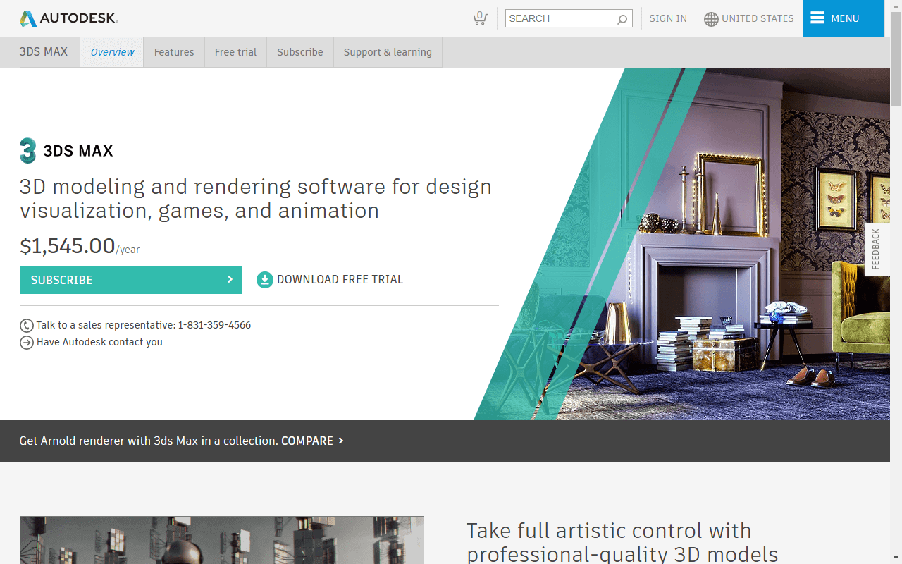 La pagina di 3ds Max