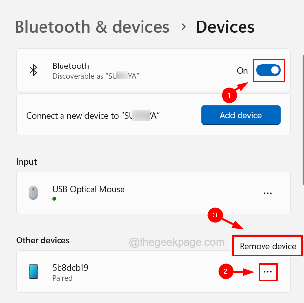 Eemaldage Bluetooth-seade 11zon