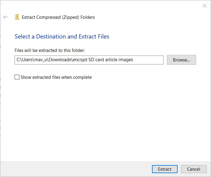 Prozor Extract Compressed Folders Fallout new vegas ruši windows 10