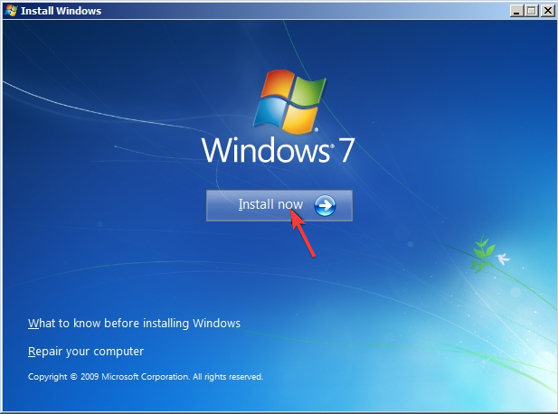 Windows 7 Installige kohe 