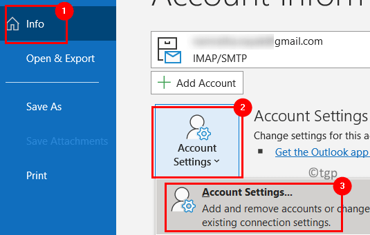 Nastavení účtu Outlook Min
