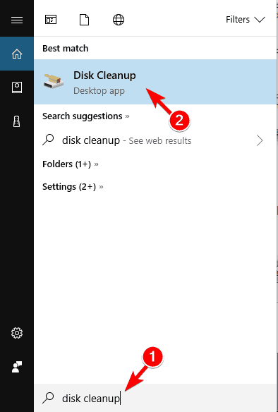 Результаты поиска очистки диска PNG-миниатюры не отображают Windows 10
