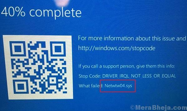 فشل Netwtw04.sys