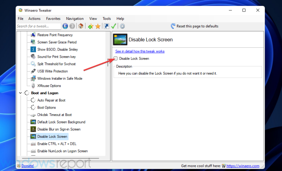 Potvrdni okvir Onemogući zaključani zaslon onemogući zaključavanje zaslona Windows 11