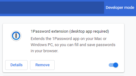 L'option Supprimer une extension de mot de passe ne fonctionne pas