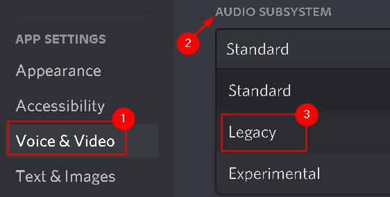 Subsistema de audio de Discord Legacy Min