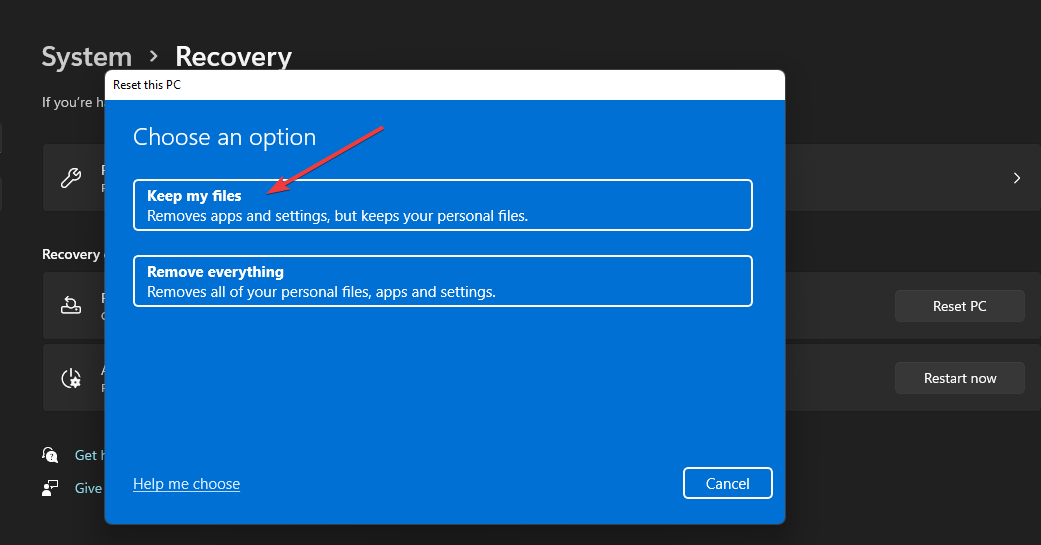 Опцията за запазване на файловете ми за търсене на Windows 11 е изключена