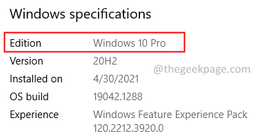 Windows-Spezifikation