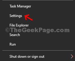 Windowsi ikoon Paremklõpsake sätteid