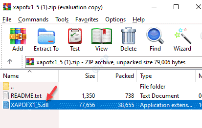 ज़िप फ़ाइल Xapofx1 5.dll प्रतिलिपि फ़ाइल