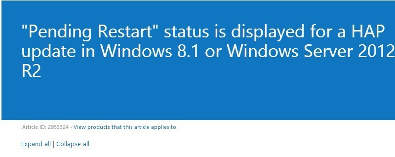 修正済み：「保留中の再起動」ステータスがWindows 8.1、10で表示される