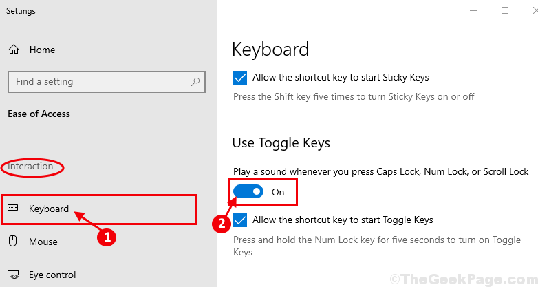 Caps lockin tekeminen kuulostaa äänimerkistä, kun painat sitä Windows 10: ssä