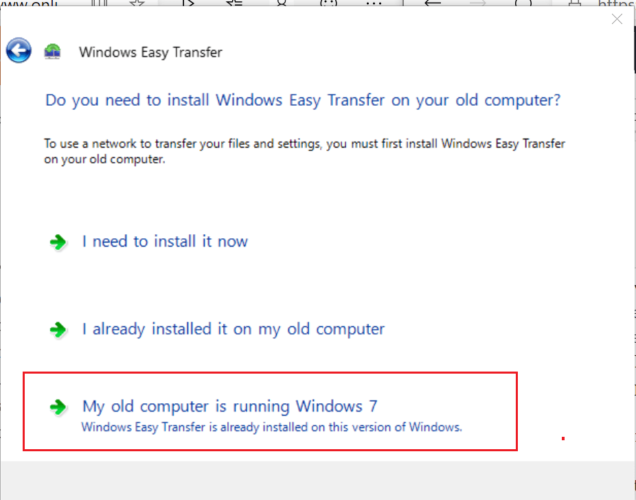 ถ่ายโอนไฟล์จาก Windows 7 ไปยัง Windows 10