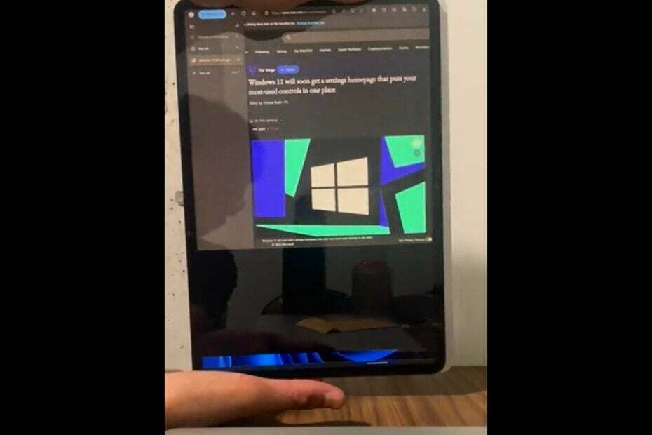 uporabniški vmesnik Windows 11 z zaslonom na dotik