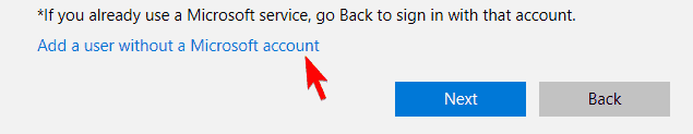 Dodajte korisnika bez Microsoftovog računa 