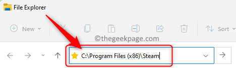 File Explorer Directory di installazione di Steam Min