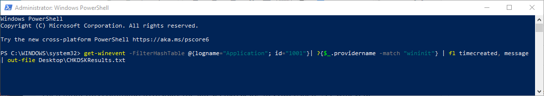 Naredba datoteke Chkdsk log gdje su chkdsk zapisnici pohranjeni Windows 10