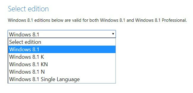 Windows 8.1ISOファイルをダウンロードする