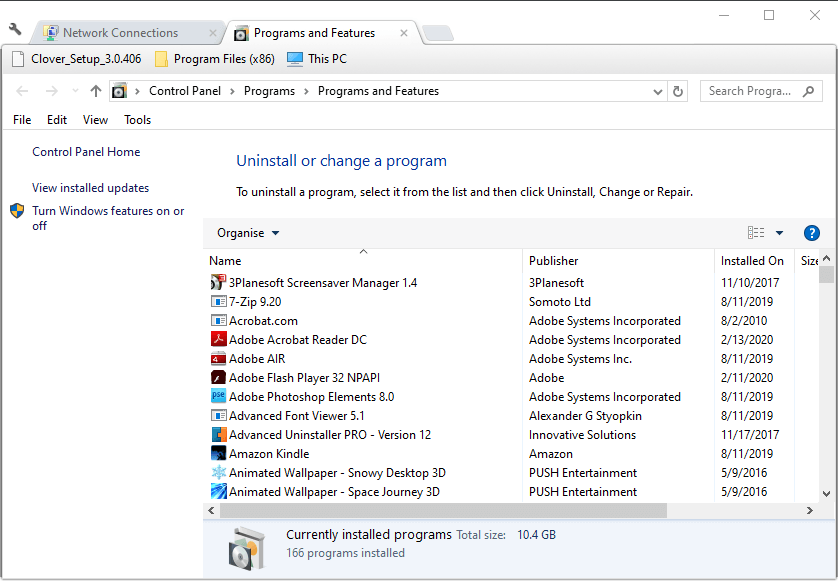 البرنامج الصغير للبرامج والميزات Microsoft store error 0x80d02017