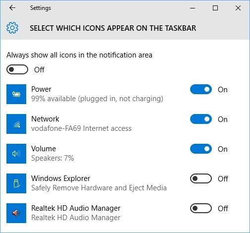 Herstel ontbrekend batterijpictogram in Windows 10