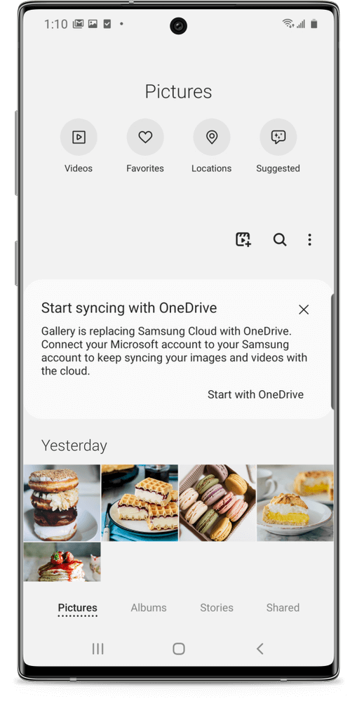 Intégration Samsung OneDrive