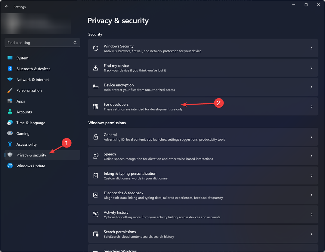 Impostazioni - Privacy Sicurezza