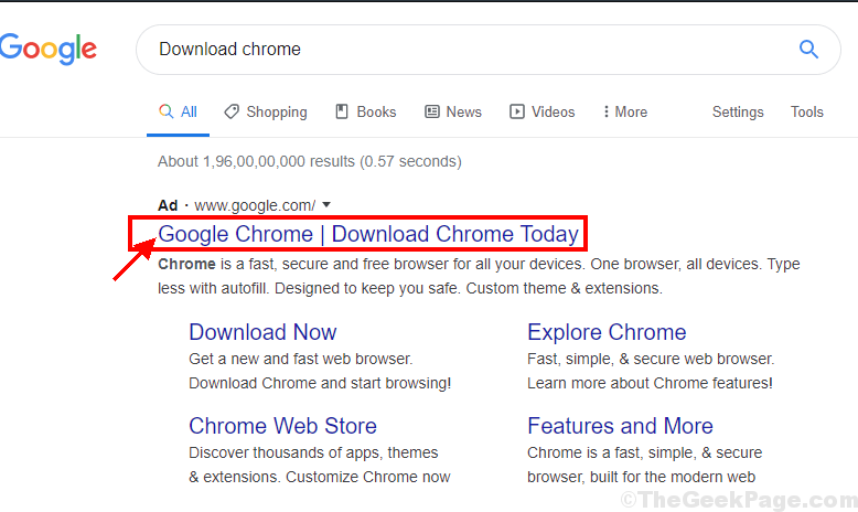 Fix: Chrome-installasjonen mislyktes - Google Chrome-installasjonen kunne ikke starte problemet i Windows 10