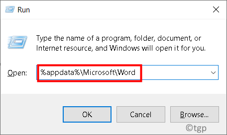 เรียกใช้ Appdata Word Min