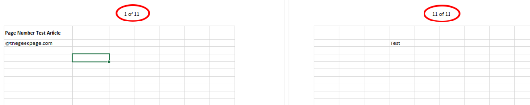 Как вставить номера страниц в качестве верхнего/нижнего колонтитула в Excel