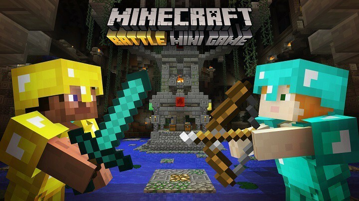 „Minecraft Battle“ mini žaidimas dabar pasiekiamas konsolėse