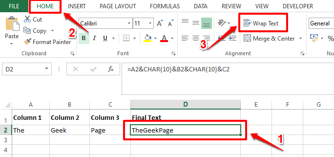 Hvordan legge til en ny linje i en celle i Microsoft Excel