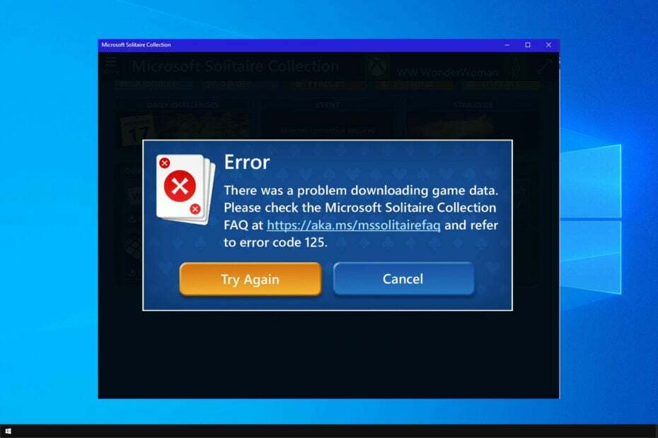 Microsoft Solitaire stellt keine Verbindung zum Internet her
