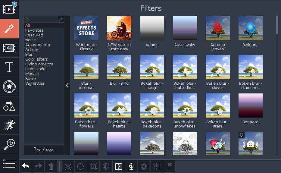 Movavi Video Editor Plus filtri