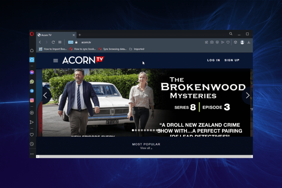 Acorn TV-Webbrowser