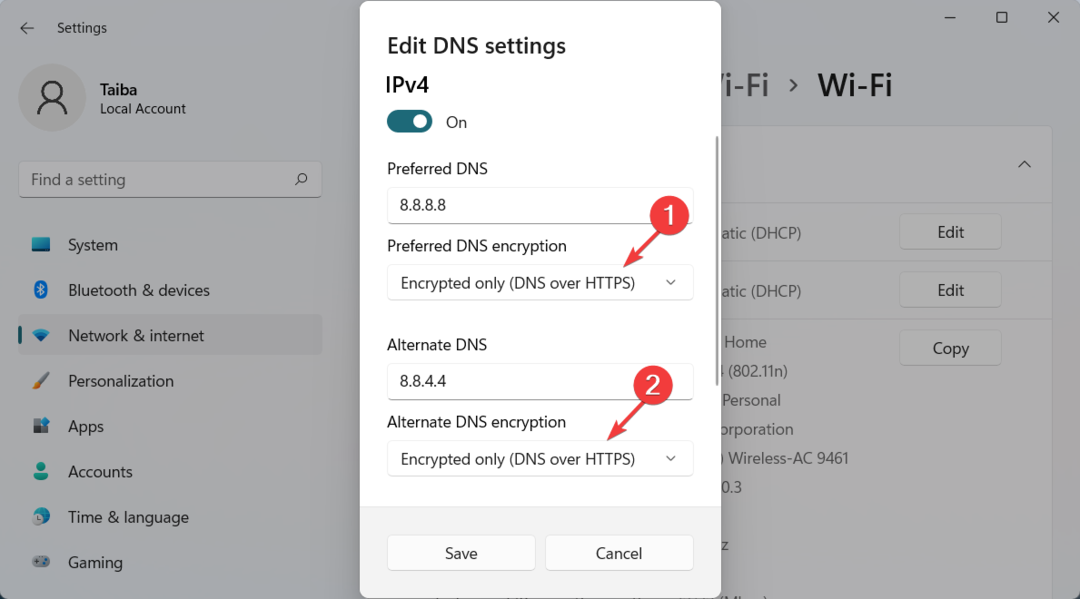 Muutke Windows 11 DNS-i sätteid