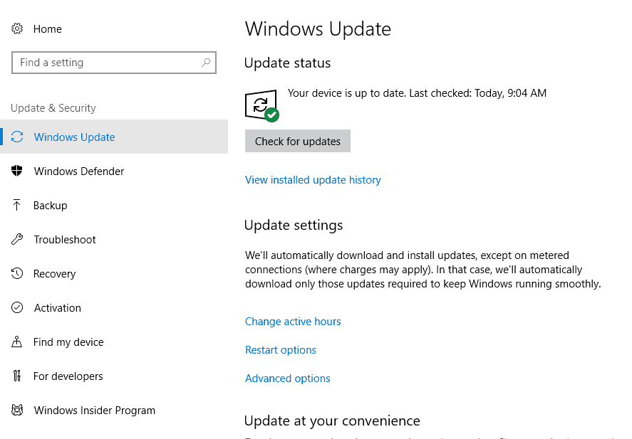 installa gli aggiornamenti di Windows 10