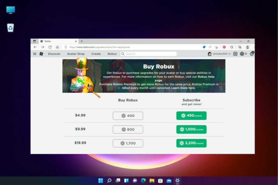 Acheter un abonnement Roblox à partir de l'application de jeu Roblox