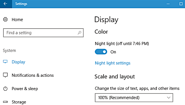 skærmindstillinger Flux fungerer ikke på Windows 10