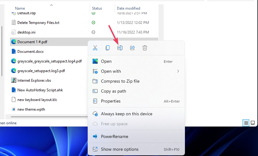 ფაილის Explorer-ის გადახედვის ოფციის გადარქმევის განყოფილება არ მუშაობს Windows 11