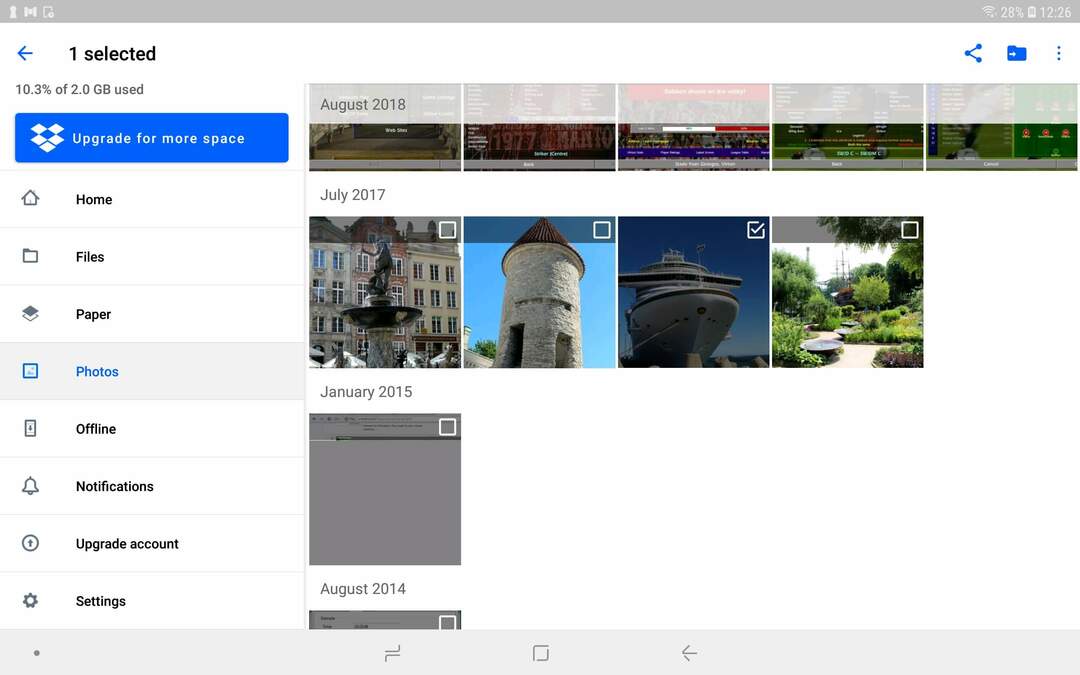 Application Dropbox Android Comment copier un fichier Dropbox dans une collection de photos Android