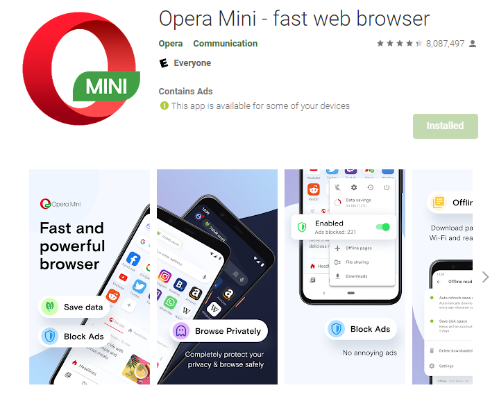 Low-RAM-Browser Android