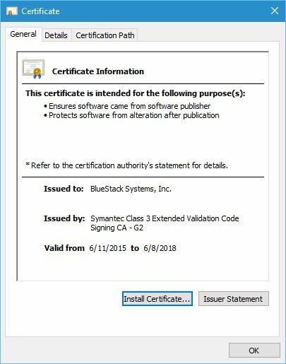 bluestacks-ebaõnnestunud-install-install-sertifikaat