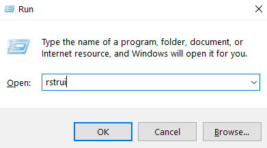 rstrui windows 10