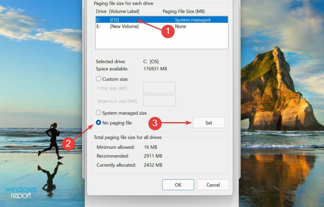 Nessun file di paging per correggere Windows 11 che non utilizza tutta la ram