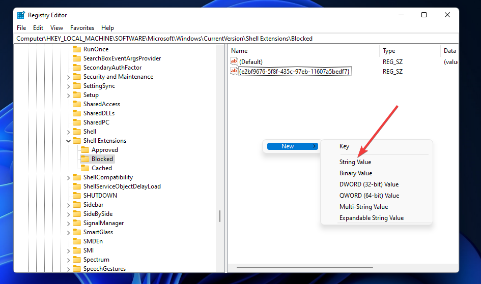 Die String Value Option Windows 11 Datei-Explorer verzögert