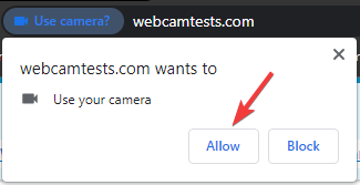 Permitir el acceso a la cámara web de prueba de cámara en Windows 10