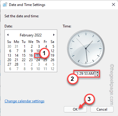 Nastavte správně čas a datum Min
