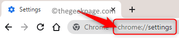 Paramètres de la barre d'adresse Chrome Min