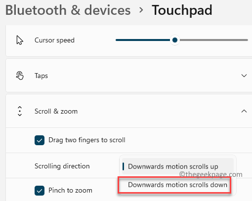 Bluetooth a zariadenia Touchpad Rolovanie a približovanie Smer posúvania nadol Pohyb Rolovanie nadol Min